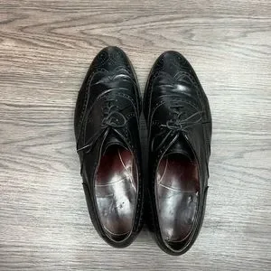 Florsheim Royal Imperial Black Glove Leather Wingtip Oxfords 9 D s-l400.jpg main image 2